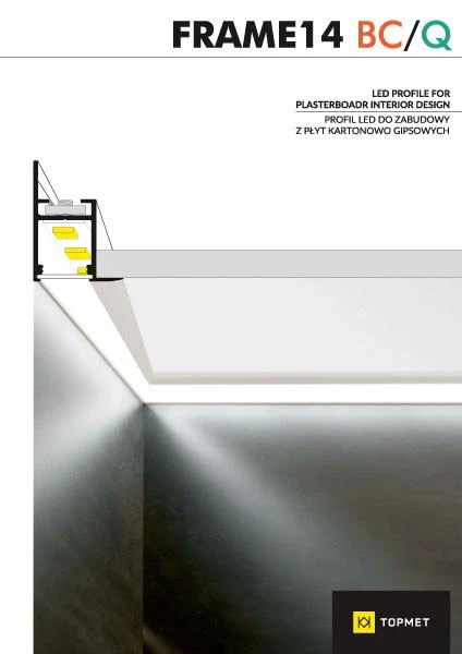 LED juostos profilis FRAME14 BC/Q, anoduotas aliuminis, 2m