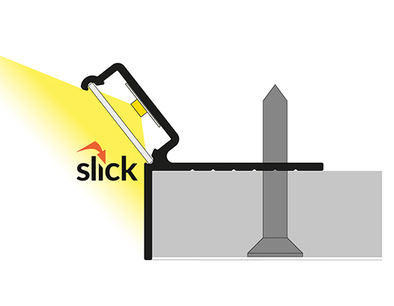 LED juostos profilis GLOW12 DOWN A1C, neanoduotas aliuminis, 3m