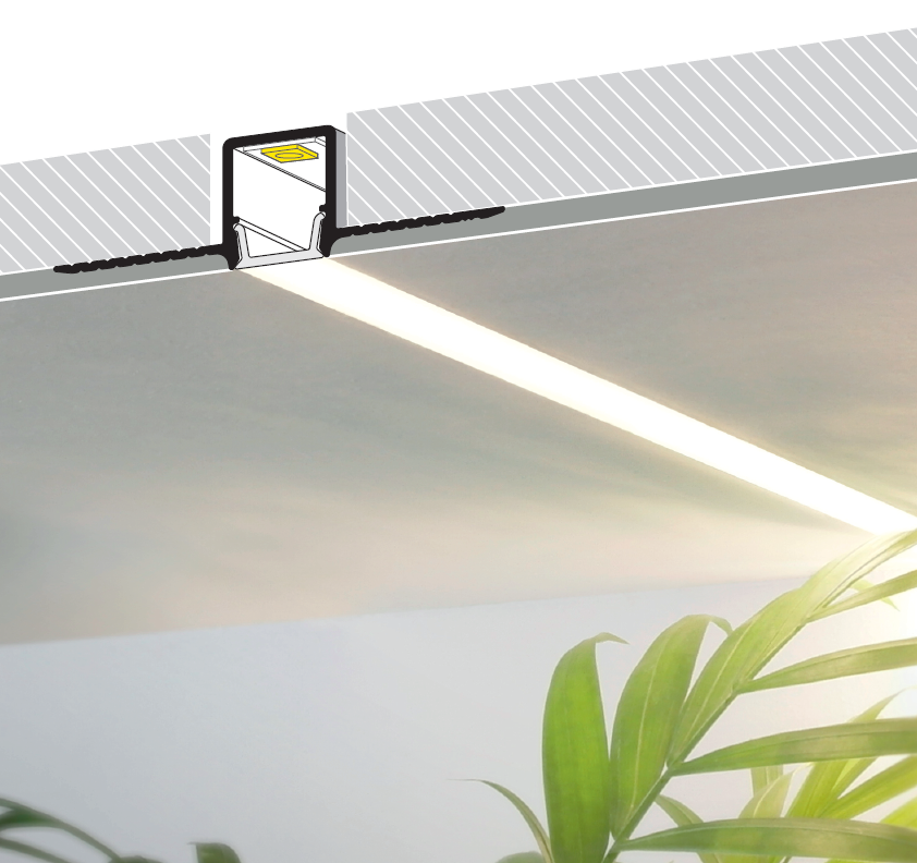 LED juostos profilis HIDE10 C4 PLUS, neanoduotas aliuminis, 2m