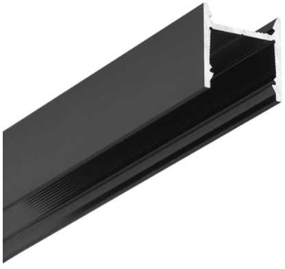 LED juostos profilis LEVEL12 C/U1, juodas, 2m