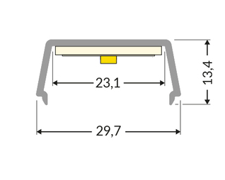 LED juostos profilis NAMI23, anoduotas aliuminis, 3m