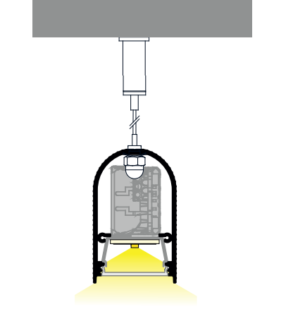 LED juostos profilis NAMI23, anoduotas aliuminis, 3m