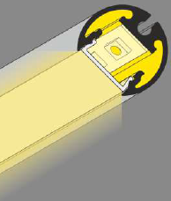 LED juostos profilis PEN12 CJ, baltas, 2m