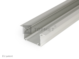 LED juostos profilis PHIL, anoduotas aliuminis, 2m