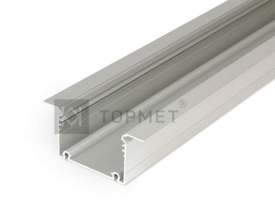 LED juostos profilis PHIL, įleidžiamas, neanoduotas aliuminis, 2m