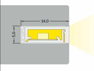 LED juostos profilis SLASH8, baltas, 2m