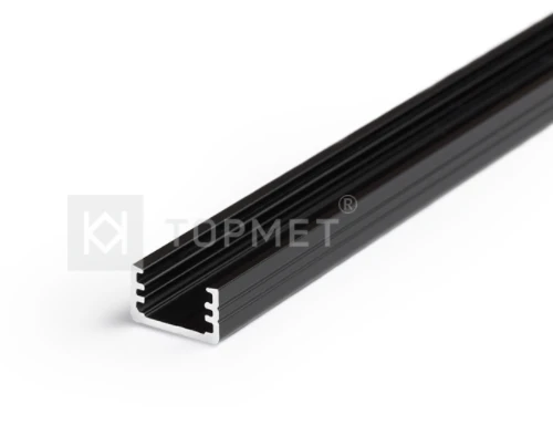 LED juostos profilis SLIM8, juodai anoduotas, 3m