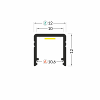 LED juostos profilis SMART10, neanoduotas aliuminis, 3m