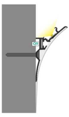 LED juostos profilis SMOOTH12 BC/Q9, neanoduotas aliuminis, 1m