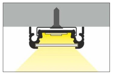 LED juostos profilis SURFACE10 BC/UX, juodas, 2m