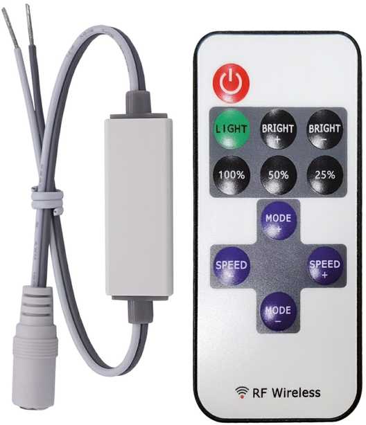 LED juostos valdiklis - dimeris SC02DP, 5-24V, 5A, su nuotolinio valdymo pulteliu