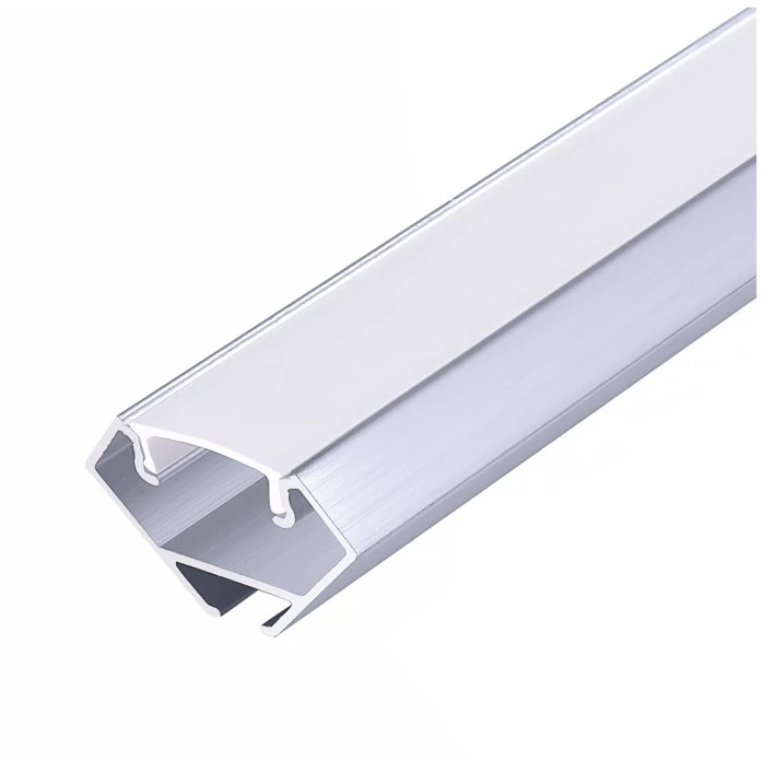 LED kampinis profilis N01, anoduoto sidabro sp., 2m, su dangteliu ir užbaigimais