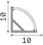 LED kampinis profilis SLOT, baltas, 3m, 346304