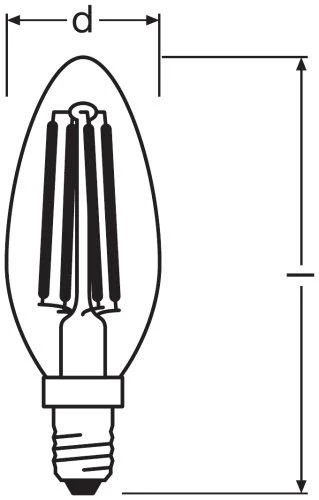 Osram LED lemputė LED TRIJŲ ŽINGSNIŲ DIM CLASSIC B 40 4 W/2700K E14
