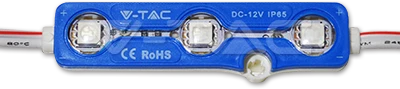 V-tac LED Modulis 3SMD, IP67, SMD5050, mėlyna šviesos spalva