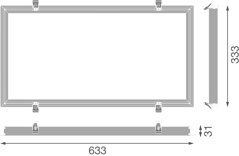 LED panelės įleidžiamo montavimo rėmelis PL ECO, baltas, 60 x 30cm