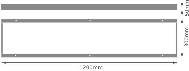 LED panelės LOUVER paviršinio montavimo rinkinys, 120x30cm, baltas