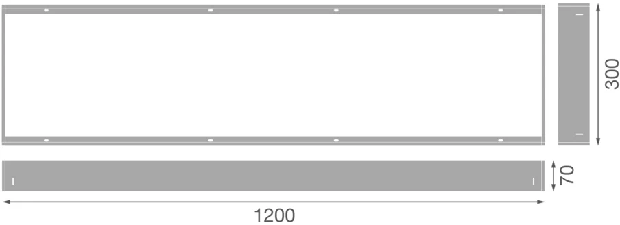 LED panelės paviršinio montavimo rėmelis PL ECO, baltas, 120 x 30cm