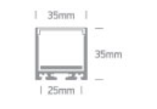 LED paviršinis profilis, baltas, 2m, 7912/W