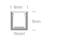 LED paviršinis profilis, juodas, 2m, 7901/B