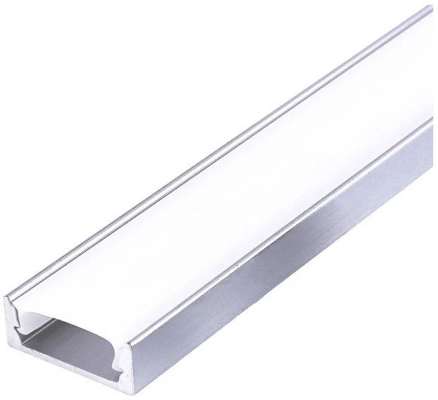 LED paviršinis profilis P01, anoduoto sidabro sp., 2m, su dangteliu ir užbaigimais