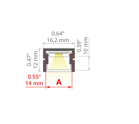 LED paviršinis profilis PDS-4-PLUS, juodas, 2m