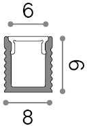 LED paviršinis profilis SLOT, juodas, 2m, 346236