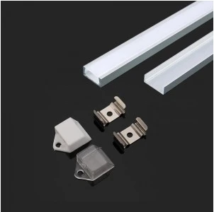 Sieninis šviestuvas LED paviršinis profilis V-TAC, su dangteliu ir užbaigimais, aliuminio sp., 2000x16x7mm
