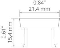 LED profilio dangtelis HR-21, matinis, 2m