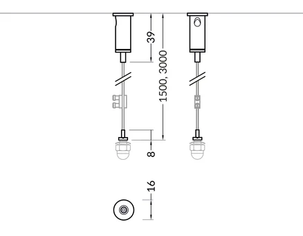 LED profilio pakabinimo elementas 1500mm. Skirta tvirtinimo elementui U, Z ir Y. Komplekte du vienetai.