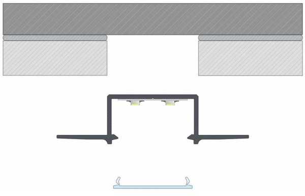 LUMINES Profilis aliuminis anoduotas LED juostoms įleidžiamas, priglaistomas, HIRO, 3m