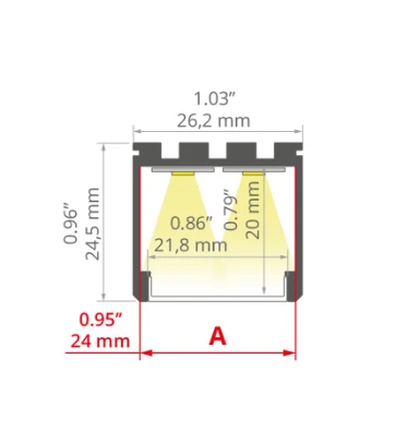 Prescot LED profilis LIPOD, anoduoto sidabro sp., 2m