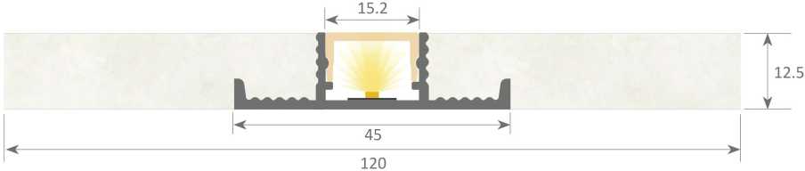 LED profilis PLASTERLED, 5x2m pakuotė