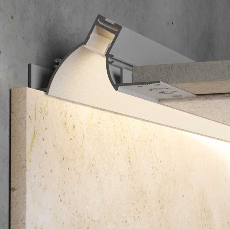 LED profilis PRF172SET, baltas, 3m, su dangteliu ir užbaigimais