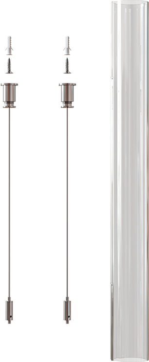 LED šviečiančio kabelio horizontalaus montavimo rinkinys, plieno sp., LKLS77