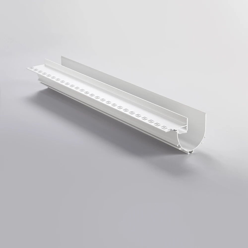 LED užglaistomas profilis su dangteliu ir užbaigimais GASH, baltas, 2m