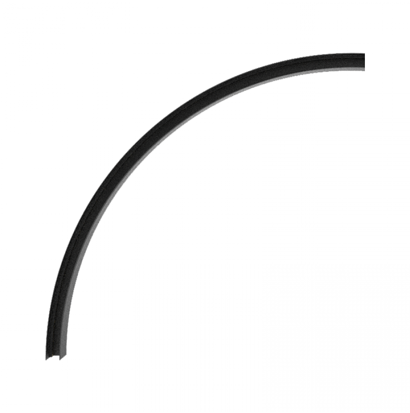 Lenktas paviršinis/pakabinamas magnetinės sistemos ZAMBELIS MAGNETIC bėgelis, 48V, juodas, 90cm, 22277