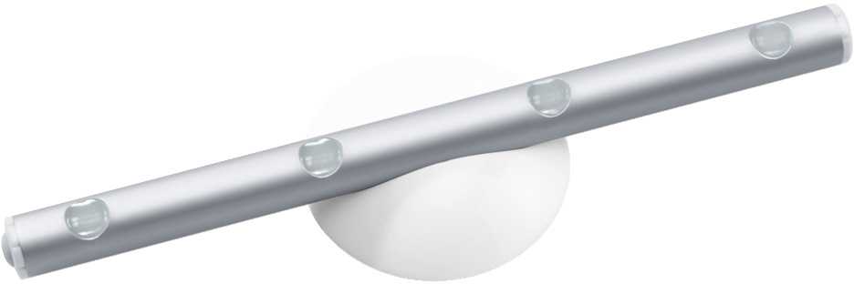 Lubinis šviestuvas 0,6W LED paviršinis šviestuvas LEDSTIXX, sidabro sp., 6500K, su baterija