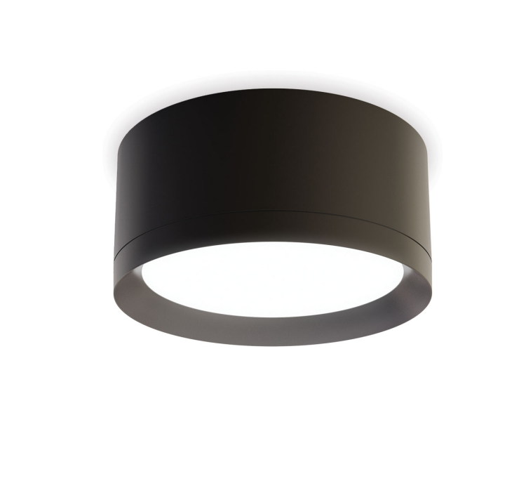 Lubinis šviestuvas 10,5W LED paviršinis šviestuvas STRAM SURFACE, juodu korpusu, 4000K