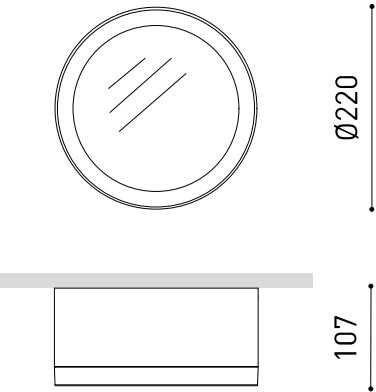 Lubinis šviestuvas 10,5W paviršinis šviestuvas STRAM SURFACE, 99°, baltas, 3000K, su maitinimo šaltiniu