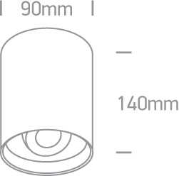 Lubinis šviestuvas 10W LED cilindro formos šviestuvas, baltas, 3000K, 12110D/W/W