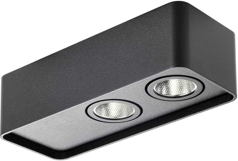 Lubinis šviestuvas 10W LED paviršinis šviestuvas YUKI, matinės juodos sp., 3000K, dimeriuojamas, 01-3692