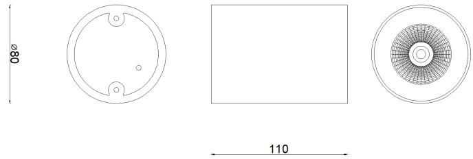 10W LED paviršinis šviestuvas MATE, juodas, 3000K, IP65