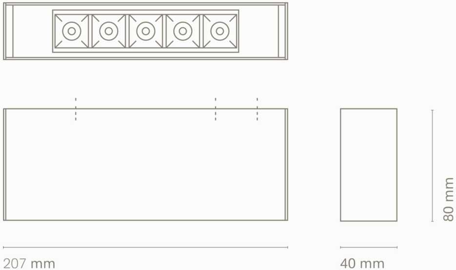 Lubinis šviestuvas 10W LED paviršinis šviestuvas DOT S DOWN, juodas, 3000K, 48˚