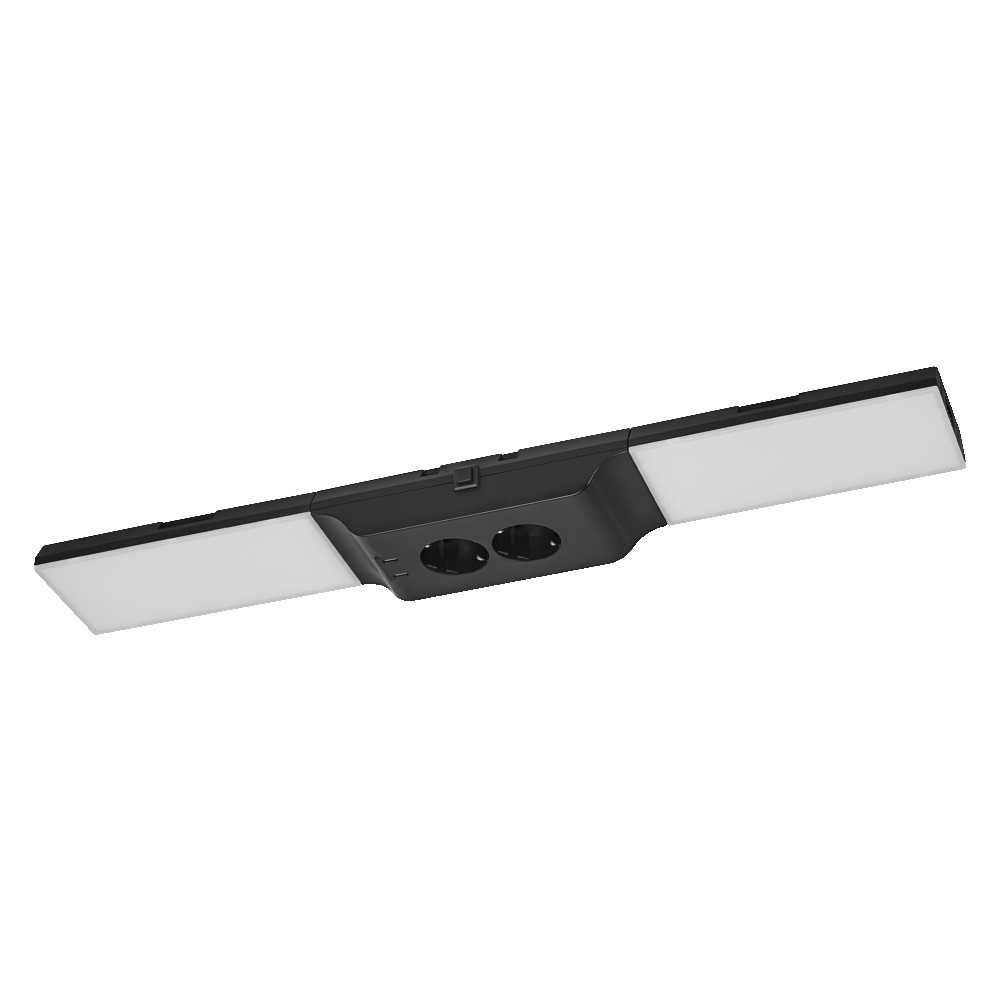 Lubinis šviestuvas 10W LED paviršinis šviestuvas UNDERCABINET, juodas, 3000K, dimeriuojamas