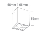 Lubinis šviestuvas 10W paviršinis šviestuvas, baltas, 3000K, 12110HB/W/W