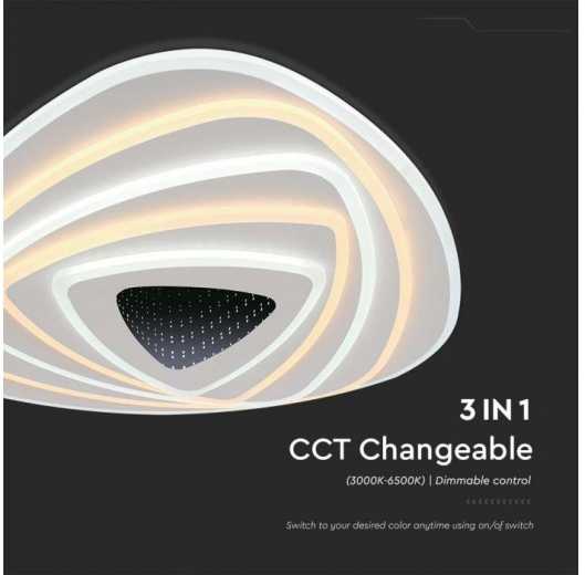 Lubinis šviestuvas V-tac 120W LED paviršinis lubų šviestuvas, baltas, 3000/6500K, dimeriuojamas, su nuotolinio valdymo pulteliu