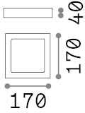 Lubinis šviestuvas 12W LED paviršinis šviestuvas UNIVERSAL SQUARE, baltas, 2700K, 342573