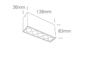 Lubinis šviestuvas 12W paviršinis šviestuvas, juodas, 3000K, 12112H/B/W