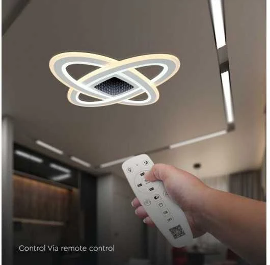 Lubinis šviestuvas V-tac 130W LED paviršinis lubų šviestuvas, baltas, 3000/6500K, dimeriuojamas, su nuotolinio valdymo pulteliu